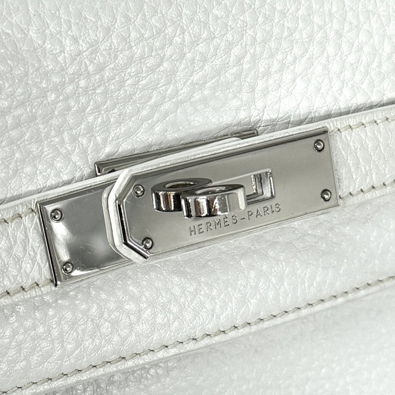 HERMES HERMES Kelly 32 Kelly 32 interior stitch Bag, Tote bag, Shoulder bag, Torillon Clemence, White, Silver hardware