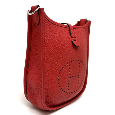 HERMES HERMES Evelyne tpm amazon Evelyne TPM Evelyne TPM Evelyne TPM Bag Shoulder Bag Torillon Clemence Rouge Tomato Red Red Silver Metal Fittings