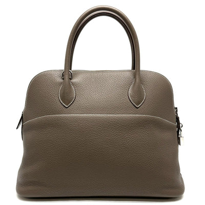 HERMES 헤르메스 Bolide 35 Bolide 35 Bolide 37 Torillon Clemence Etoupe Beige Greige Silver Metal Fittings