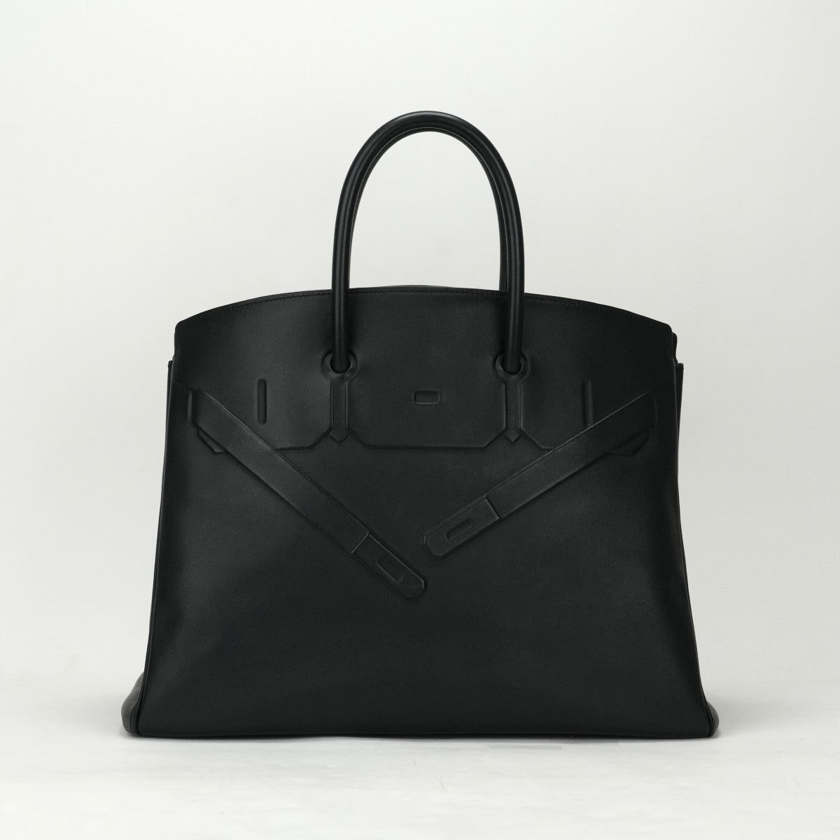 HERMES 爱马仕 Shadow birkin 35 Shadow Birkin 35 Swift Noir黑色银色金属配件VO Swift