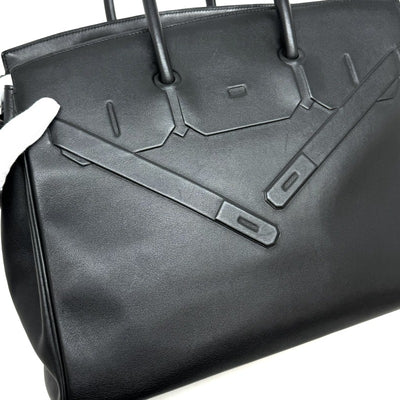 HERMES 爱马仕 Shadow birkin 35 Shadow Birkin 35 Swift Noir黑色银色金属配件VO Swift