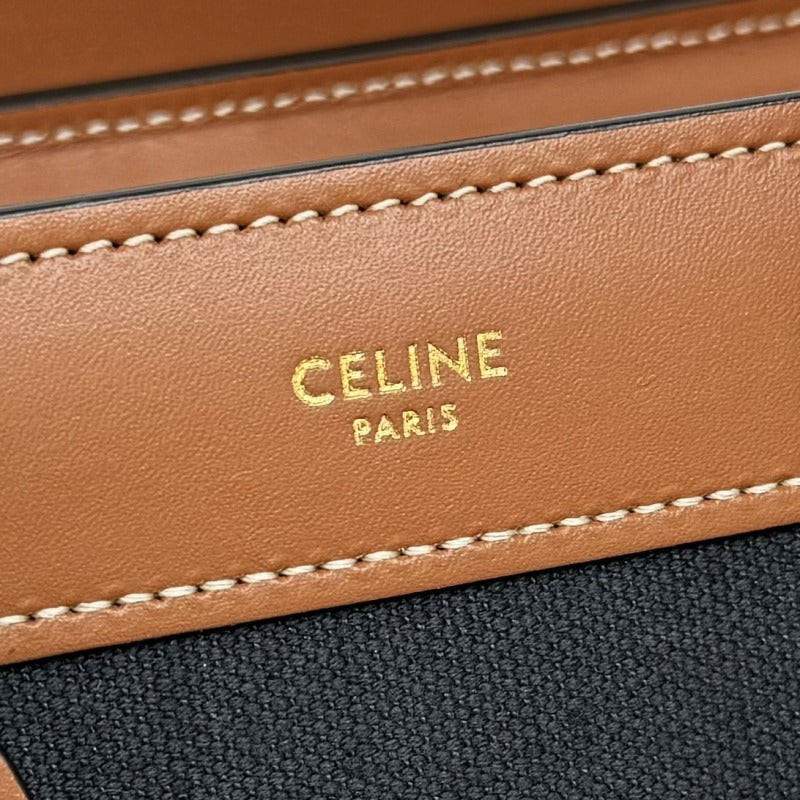 CELINE CELINE Luggage nano Nano luggage Luggage nano Bag, Tote Bag, Shoulder Bag, Denim, Leather, Navy, Brown, Navy, Brown, Gold Hardware, New Logo, Handbag