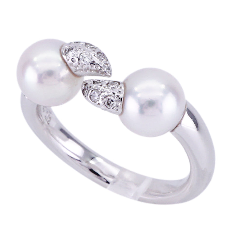 TASAKI TASAKI Daininger Fang Diamond Pave Ring Ring 750WG Silver TASAKI Tasaki Pearl Diamond Ring