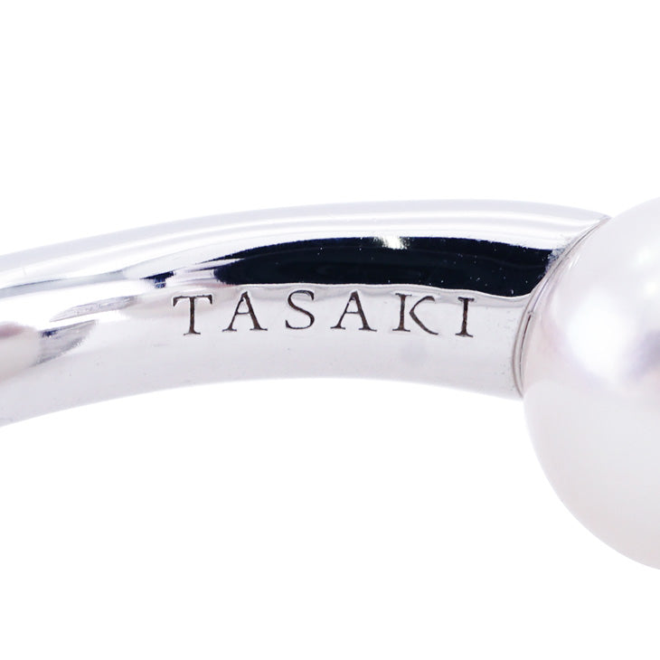 TASAKI tasaki Daininger Fang Diamond Pave Ring Ring 750wg银塔萨基tasaki珍珠钻石戒指