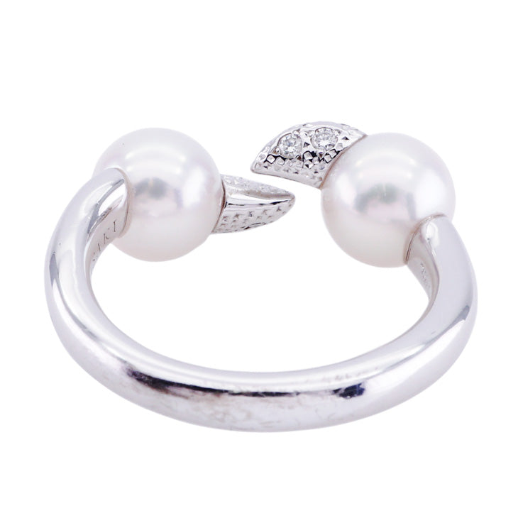 TASAKI TASAKI Daininger Fang Diamond Pave Ring Ring 750WG Silver TASAKI Tasaki Pearl Diamond Ring