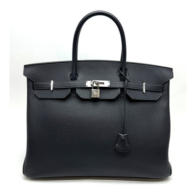 HERMES 헤르메스 Birkin 40 Birkin 40 가방, 토트 백, 토고 카반, 검은 색, 실버 하드웨어