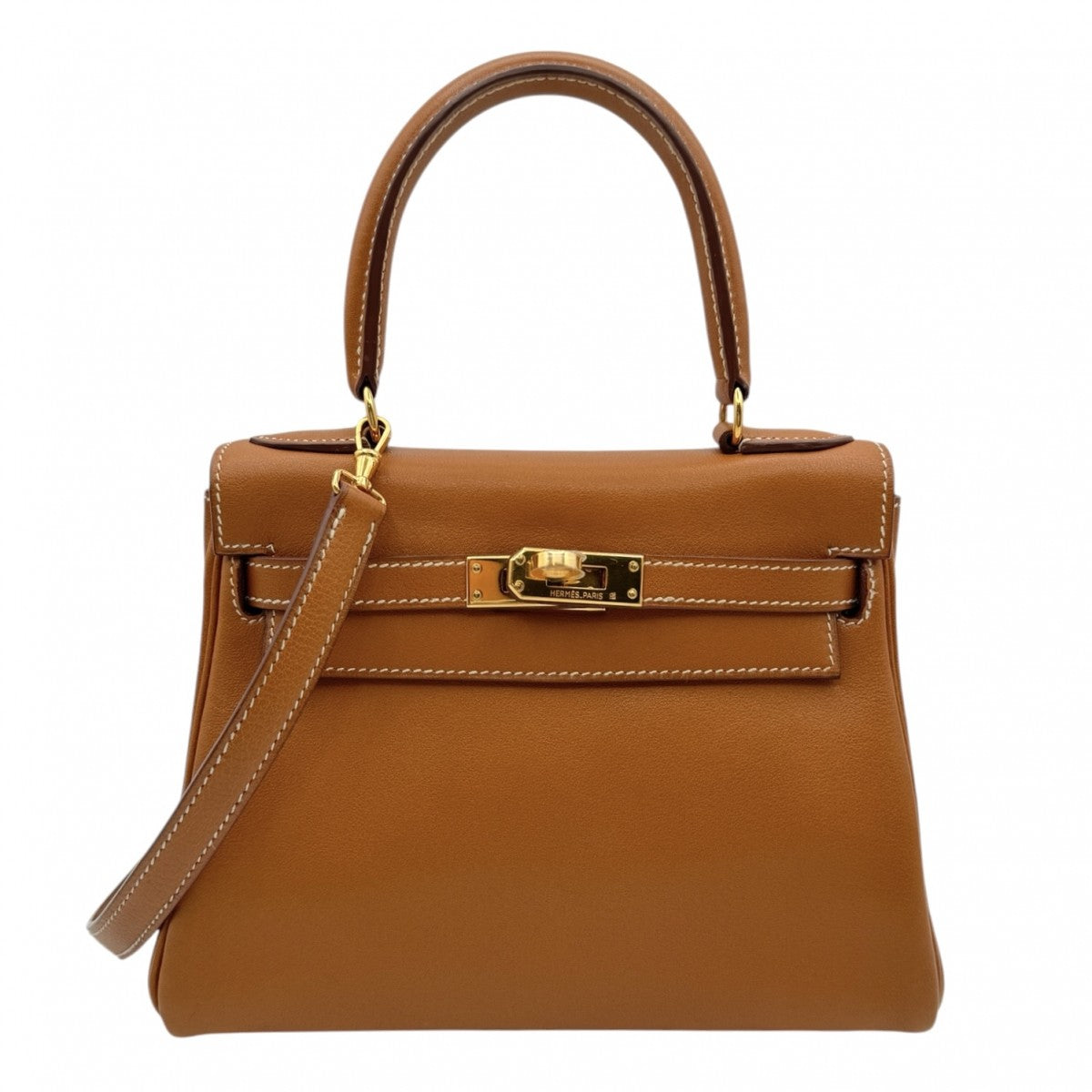 HERMES HERMES Kelly 20 mini kelly Bag, Tote Bag, Shoulder Bag, Gulliver, Gold, Brown, Orange, Gold Fittings, Top Handle