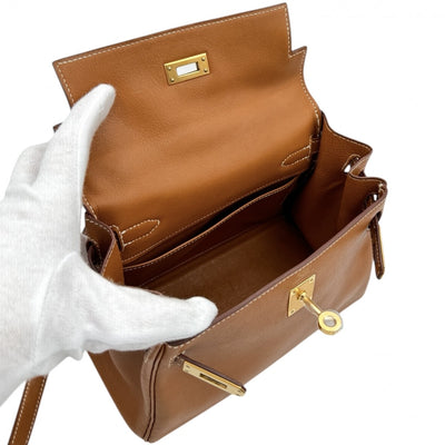 HERMES HERMES Kelly 20 mini kelly Bag, Tote Bag, Shoulder Bag, Gulliver, Gold, Brown, Orange, Gold Fittings, Top Handle