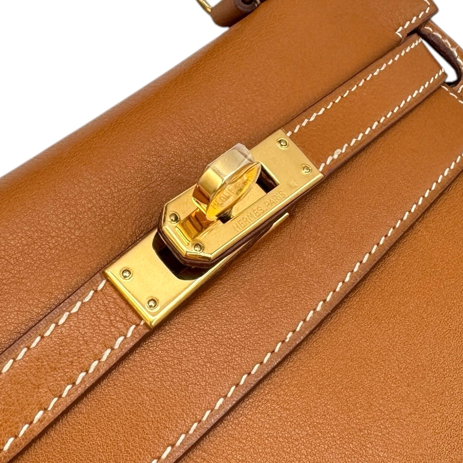 HERMES HERMES Kelly 20 mini kelly Bag, Tote Bag, Shoulder Bag, Gulliver, Gold, Brown, Orange, Gold Fittings, Top Handle