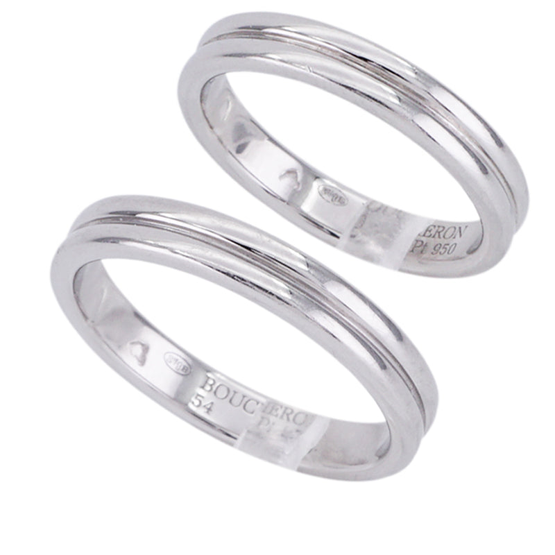 BOUCHERON BOUCHERON Godron Ring Godron Ring Godron Ring Pt950 Silver Wedding Ring Marriage Ring Platinum Pair