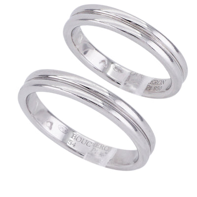 BOUCHERON BOUCHERON Godron Ring Godron Ring Godron Ring Pt950 Silver Wedding Ring Marriage Ring Platinum Pair