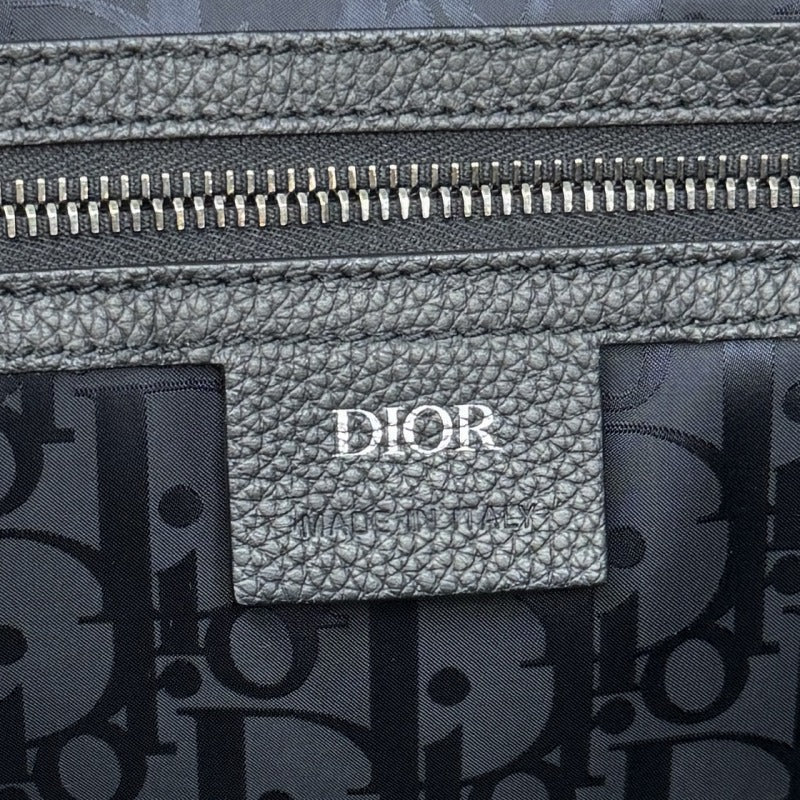 クリスチャンディオール CHRISTIAN DIOR サドル バッグ バックパック リュック レザー ブラック 黒 シルバー金具