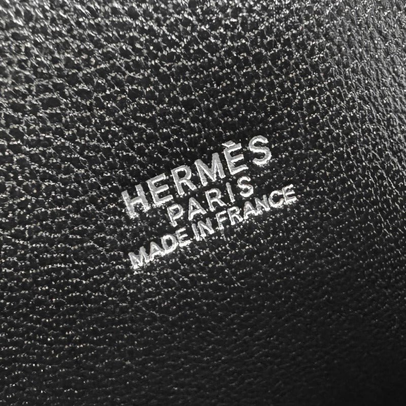 HERMES HERMES Doha Bag, Tote Bag, Box, Nepal, Noir, Black, Silver Fittings, Handbag