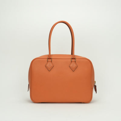 エルメス HERMES プリュム28 プリュム 28 バッグ トートバッグ エプソン オレンジ ゴールド金具