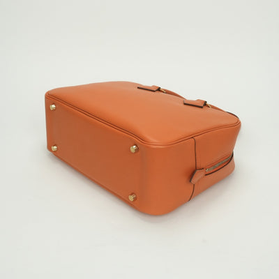 エルメス HERMES プリュム28 プリュム 28 バッグ トートバッグ エプソン オレンジ ゴールド金具