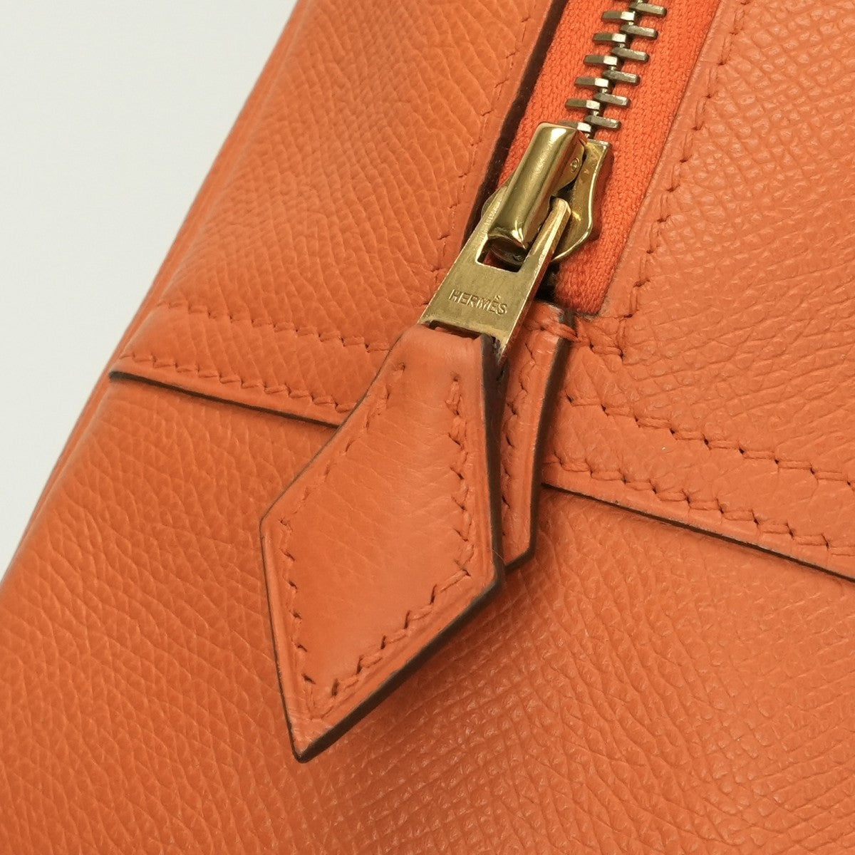 エルメス HERMES プリュム28 プリュム 28 バッグ トートバッグ エプソン オレンジ ゴールド金具