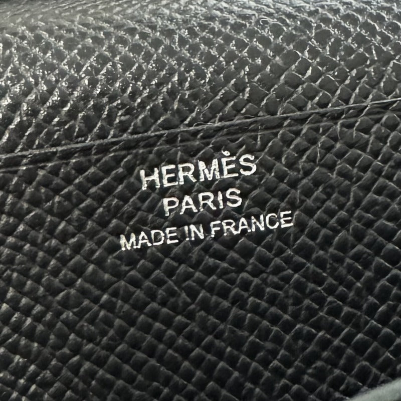 HERMES HERMES B?arn soufflet Bearn soufflet Wallet Long Wallet Epson Saw Black Noir Black Black Metal Fittings Vaugh Epson