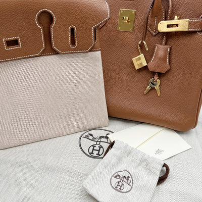 HERMES 헤르메스 Birkin 30 3EN1 Birkin 30 가방 토트 백 Balenier faubre toile gm forbe brown brown 골드 하드웨어