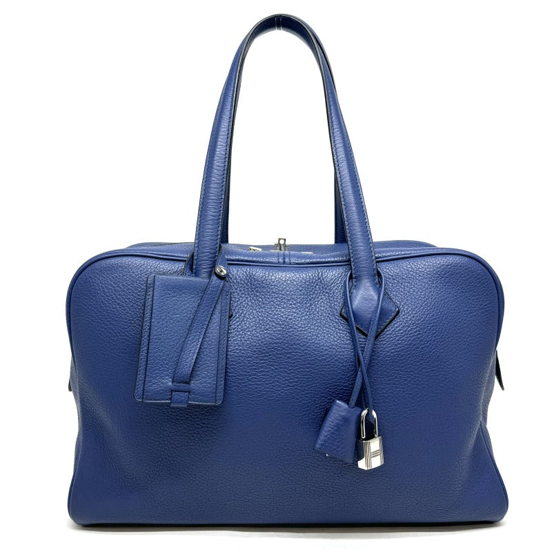 HERMES 爱马仕 Victoria 35 Victoria 35 手提袋Toryon Clemence Blue Saffir蓝色蓝色银色硬件