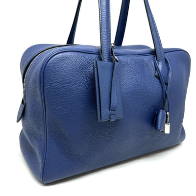 HERMES HERMES Victoria 35 Victoria 35 Tote bag Toryon Clemence Blue Saffir Blue Blue Silver Hardware