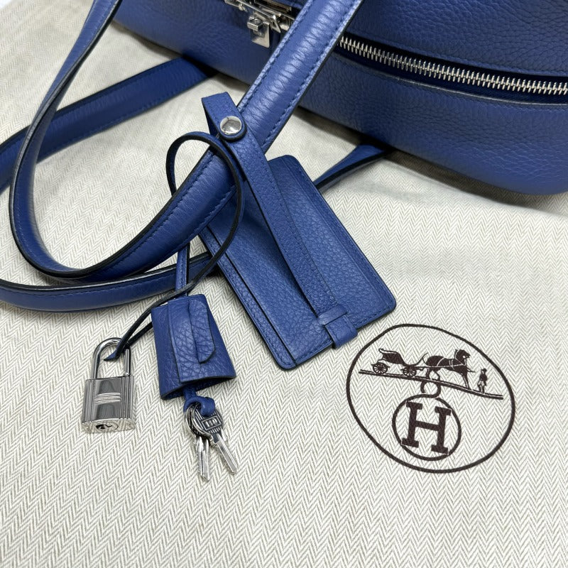 HERMES 爱马仕 Victoria 35 Victoria 35 手提袋Toryon Clemence Blue Saffir蓝色蓝色银色硬件