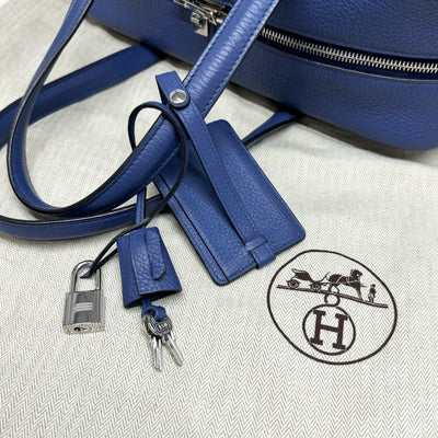 HERMES HERMES Victoria 35 Victoria 35 Tote bag Toryon Clemence Blue Saffir Blue Blue Silver Hardware