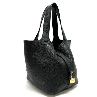 HERMES HERMES Picotin lock MM Picotin lock MM Picotin lock 22 Tote bag Toryon Clemence Noir Black Gold hardware