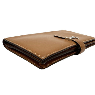 HERMES HERMES B?arn soufflet Bearn soufflet Wallet Long Wallet Long Wallet Tadelacto Gold Brown Silver Metal Fittings