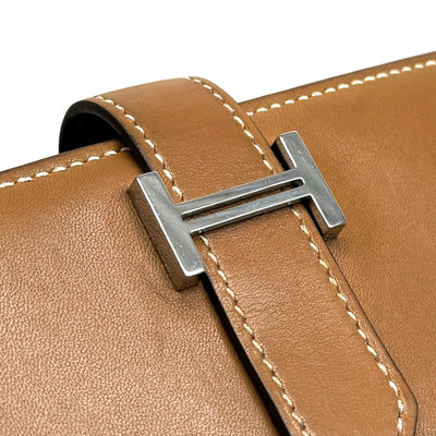 HERMES HERMES B?arn soufflet Bearn soufflet Wallet Long Wallet Long Wallet Tadelacto Gold Brown Silver Metal Fittings