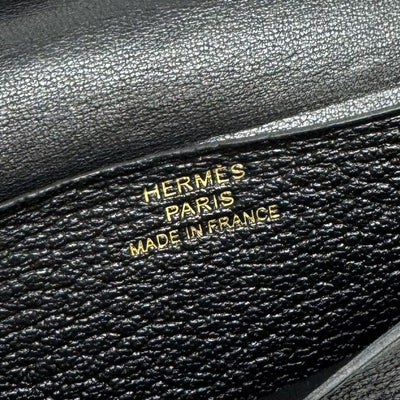 エルメス HERMES ベアンミニ ベアン ミニ シェーブル カードケース カード入れ パスケース シェブルミゾル ノワール ブラック 黒 ゴールド金具