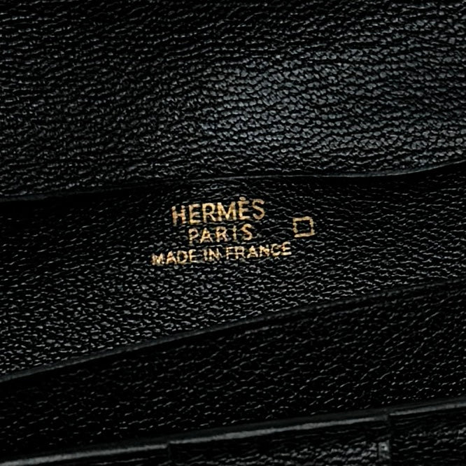 HERMES 爱马仕 Bearn classique Bearn classic 钱包长钱包长钱包鳄鱼鳄鱼黑色金属异国