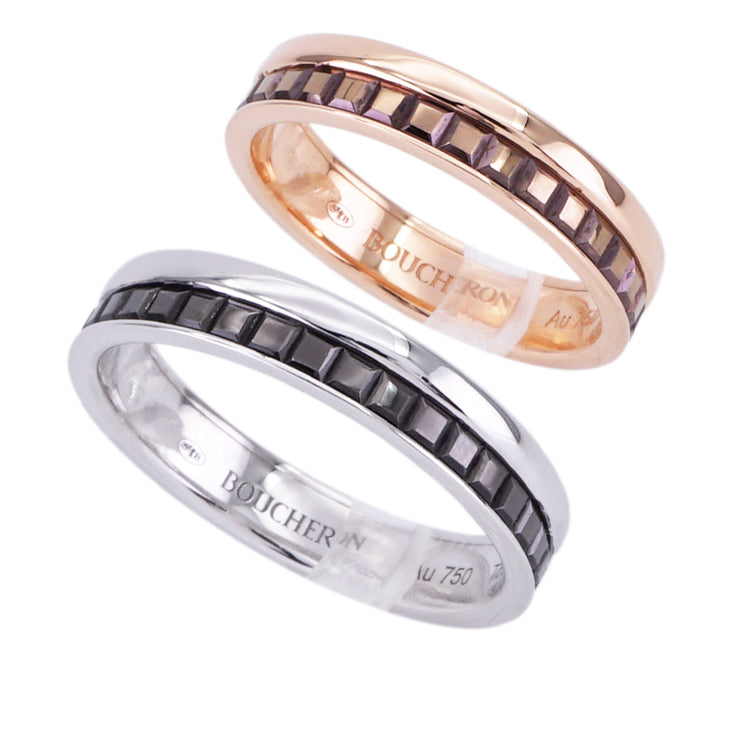 BOUCHERON Boucheron Quatre 클래식 블랙 링 하프 Quatre ring Pink Gold Brown Pvd Quatre Classic Ring 750 Black Quatre Classic Black