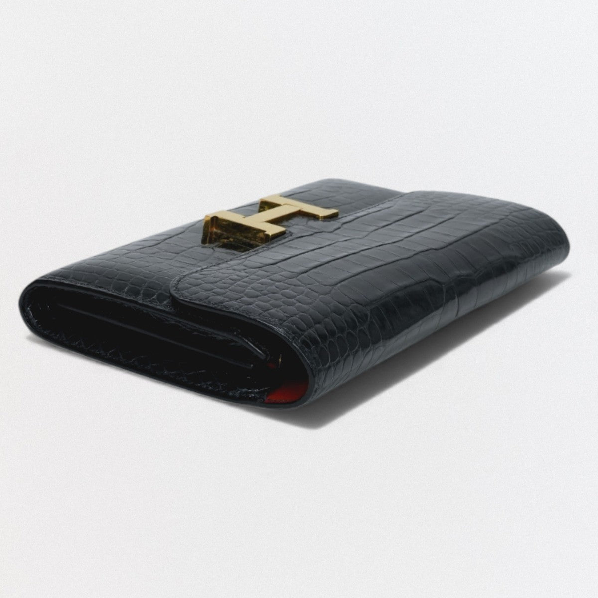 HERMES 爱马仕 Constance long verso Constance long 钱包 长款钱包 长款钱包 鳄鱼皮 Bluebaltique 海军蓝 海军蓝 金色五金配件 异域风情