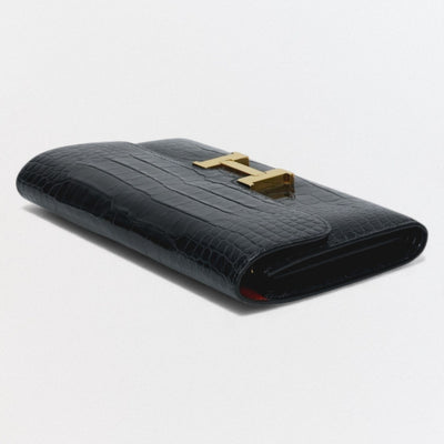 HERMES 爱马仕 Constance long verso Constance long 钱包 长款钱包 长款钱包 鳄鱼皮 Bluebaltique 海军蓝 海军蓝 金色五金配件 异域风情