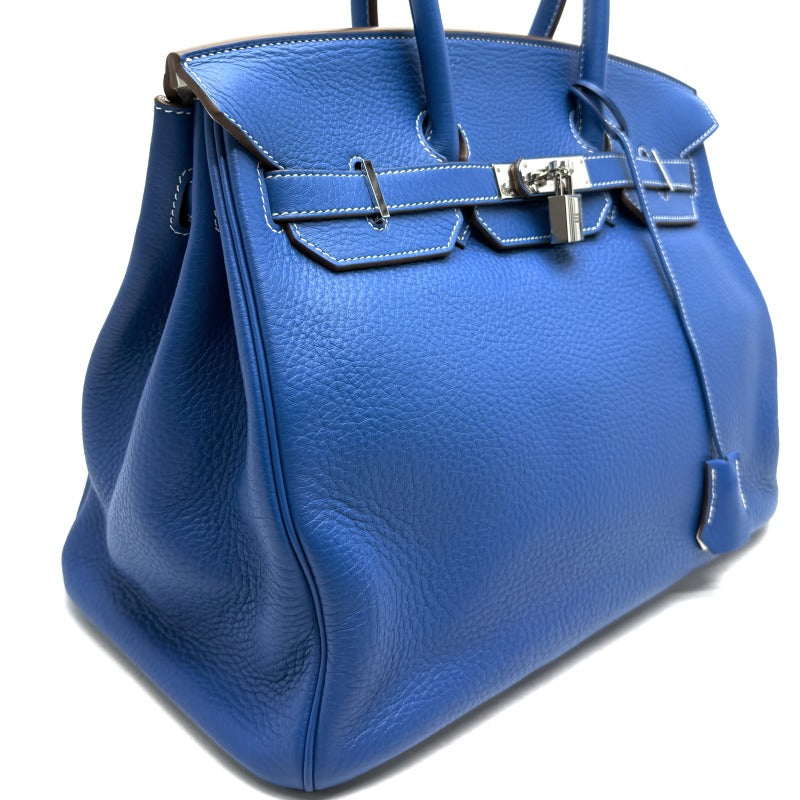 HERMES 헤르메스 Birkin 35 Birkin 35 토트 백 토리 온 클레멘스 블루 실버 하드웨어 Bicolor