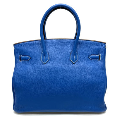 HERMES 爱马仕 Birkin 35 Birkin 35 手提袋Toryon Clemence Blue Silver Hardware Bicolor