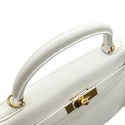 HERMES HERMES Kelly 32 Kelly 32 interior stitch Bag, Tote bag, Shoulder bag, Toryon Clemence, White, White, Gold hardware