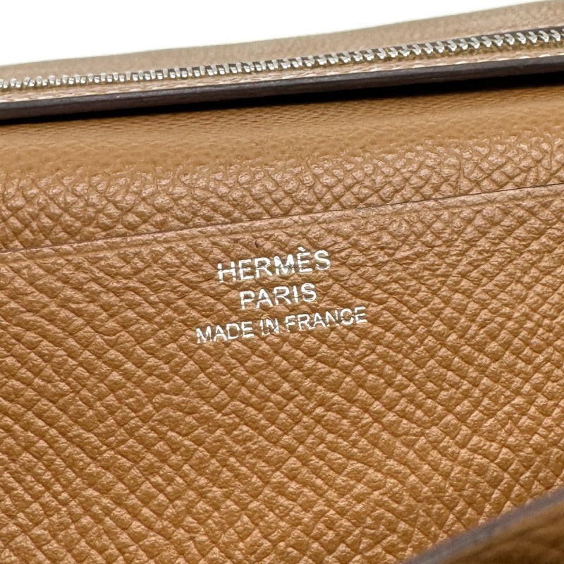 エルメス HERMES ベアンスフレ ベアン スフレ 財布 長財布 ロングウォレット エプソン ゴールド ブラウン 茶 シルバー金具 ヴォーエプソン