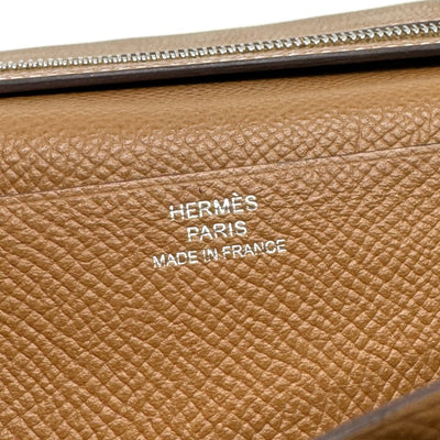 HERMES HERMES B?arn soufflet Bearn soufflet Wallet Long Wallet Epson Gold Brown Silver Metal Fittings Vaugh Epson