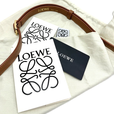 LOEWE Loewe Goya anagram Goya 袋肩袋真丝小牛棕色棕色金属软件