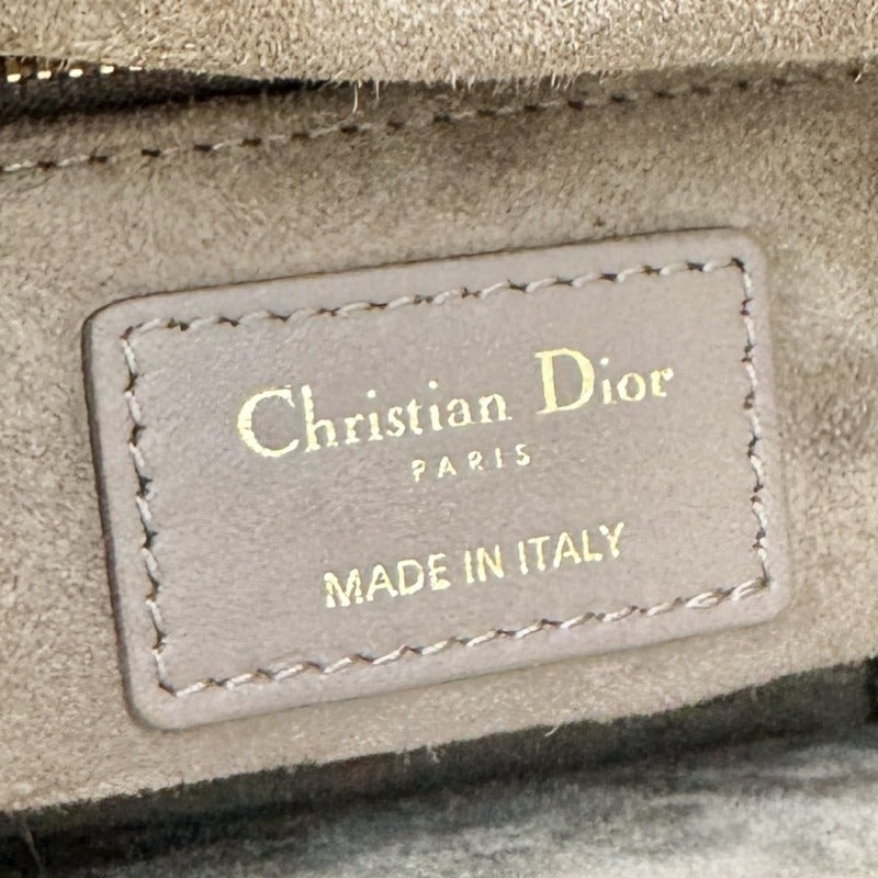 クリスチャンディオール CHRISTIAN DIOR レディディオール ミディアム LADY DIOR カナージュバッグ バッグ トートバッグ ショルダーバッグ レザー グレージュ系 ゴールド金具