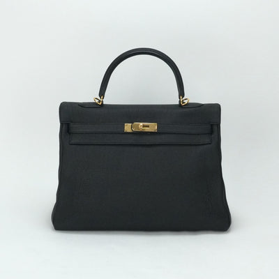 HERMES HERMES Kelly 35 Kelly 35 Bag, Tote Bag, Shoulder Bag, Togo, Noir, Black, Gold Fittings