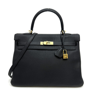 HERMES HERMES Kelly 35 Kelly 35 Bag, Tote Bag, Shoulder Bag, Togo, Noir, Black, Gold Fittings