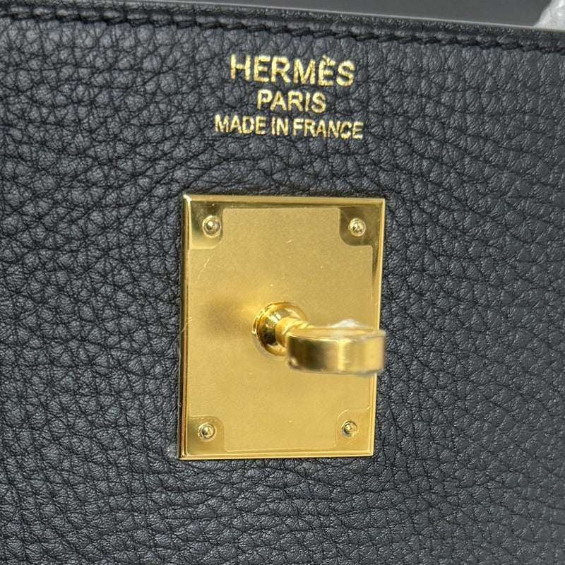 HERMES 爱马仕 Kelly 35 Kelly 35 袋，手提袋，肩膀袋，多哥，黑色，黑色，金色配件