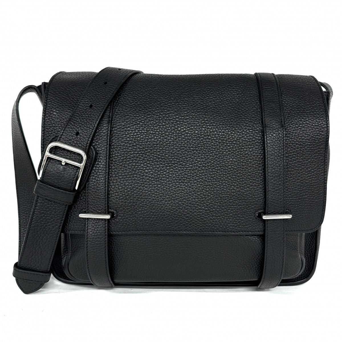 HERMES HERMES Steve bouzas 35 Steve Bouzas 35 Bag Shoulder Bag Torillon Clemence Noir Black Silver Hardware