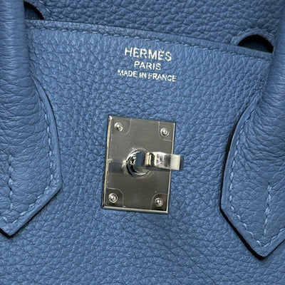 エルメス HERMES バーキン25 バーキン 25 バッグ トートバッグ トゴ アズール ブルー 青 シルバー金具