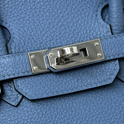 エルメス HERMES バーキン25 バーキン 25 バッグ トートバッグ トゴ アズール ブルー 青 シルバー金具