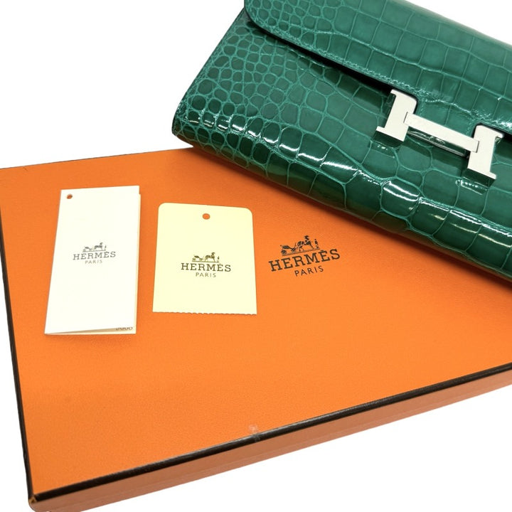 エルメス HERMES コンスタンスロング コンスタンス ロング 財布 長財布 ロングウォレット アリゲーター クロコダイル リセ ヴェール –  Tieel Vintage