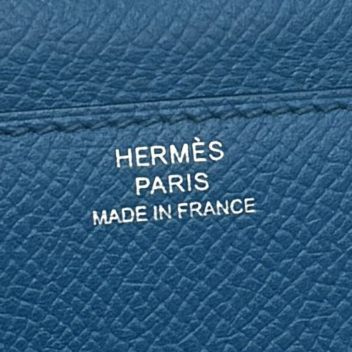 HERMES HERMES Constance long Constance long Wallet Long Wallet Epson Bluis Meal Blue Silver Metal Fittings Vo Epson