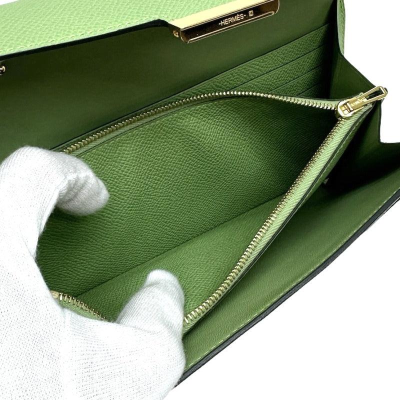 HERMES HERMES Constance long to go Constance long to go Wallet Long Wallet Epson Veil Cricket Green Green Gold Hardware Vaugh Epson